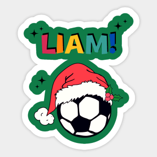 Liam Custom Request Personalized - Christmas Soccer Ball Sticker